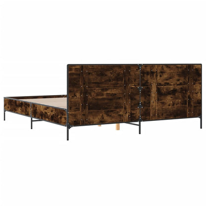 Bed Frame without Mattress Smoked Oak 200x200 cm