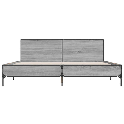 Bed Frame without Mattress Grey Sonoma 200x200 cm