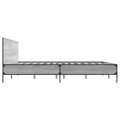 Bed Frame without Mattress Grey Sonoma 200x200 cm