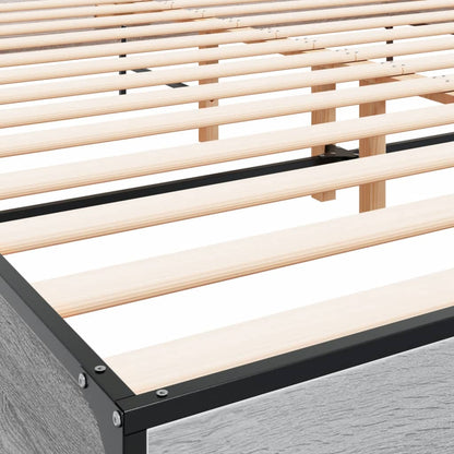 Bed Frame without Mattress Grey Sonoma 200x200 cm