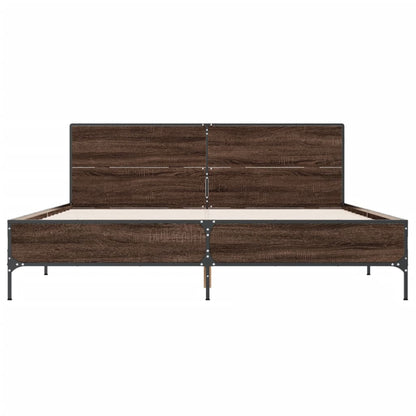 Bed Frame without Mattress Brown Oak 120x190 cm Small Double