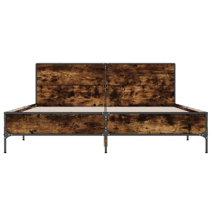 Bed Frame without Mattress Smoked Oak 135x190 cm Double