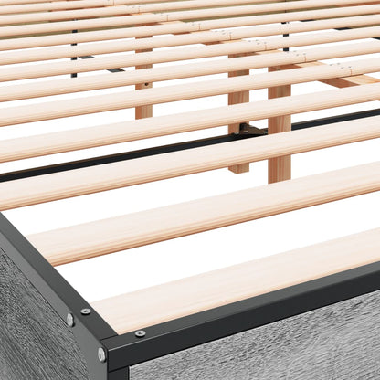 Bed Frame without Mattress Grey Sonoma 140x190 cm