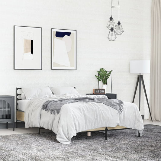 Bed Frame without Mattress Sonoma Oak 120x200 cm
