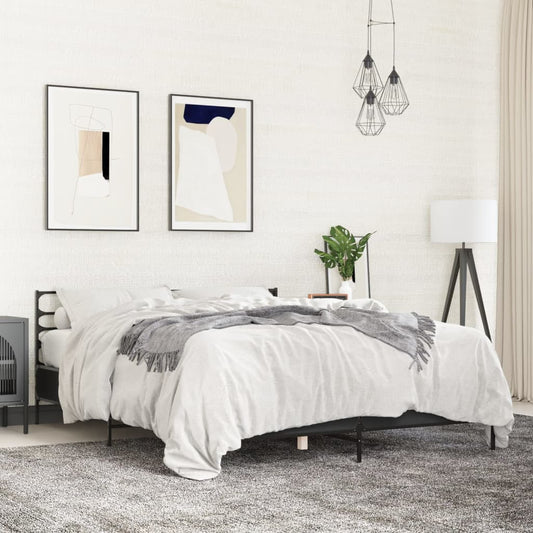 Bed Frame without Mattress Black 150x200 cm King Size