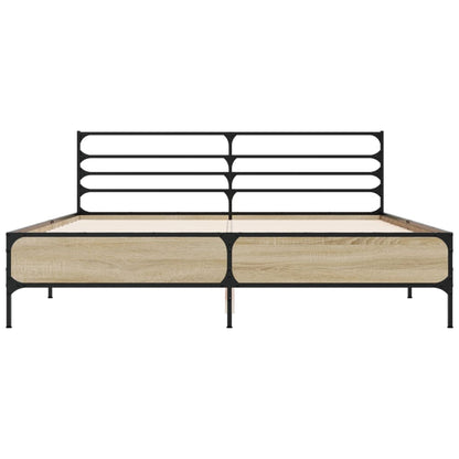 Bed Frame without Mattress Sonoma Oak 150x200 cm King Size