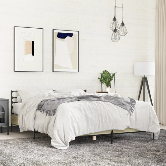 Bed Frame without Mattress Sonoma Oak 150x200 cm King Size