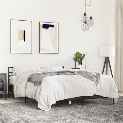Bed Frame without Mattress Black 160x200 cm