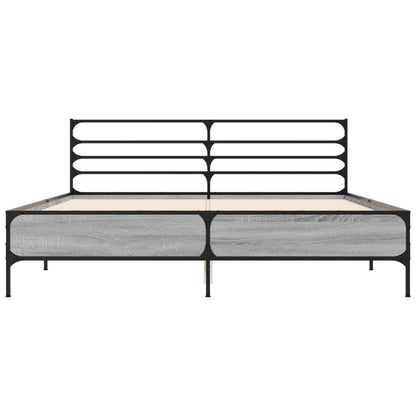 Bed Frame without Mattress Grey Sonoma 160x200 cm