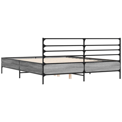 Bed Frame without Mattress Grey Sonoma 160x200 cm