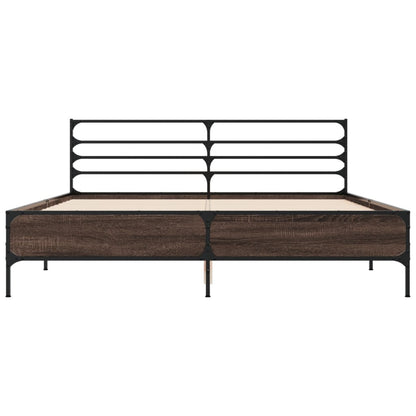 Bed Frame without Mattress Brown Oak 160x200 cm