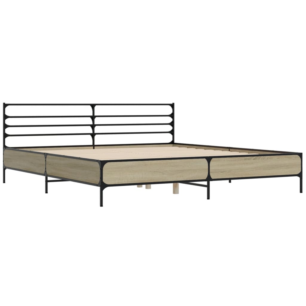 Bed Frame without Mattress Sonoma Oak 180x200 cm Super King