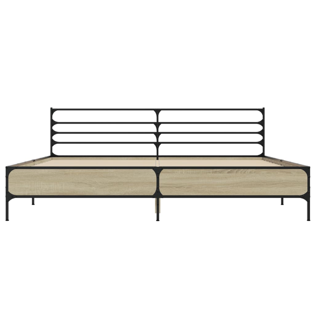 Bed Frame without Mattress Sonoma Oak 180x200 cm Super King