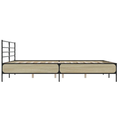 Bed Frame without Mattress Sonoma Oak 180x200 cm Super King