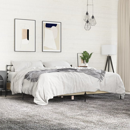 Bed Frame without Mattress Sonoma Oak 180x200 cm Super King