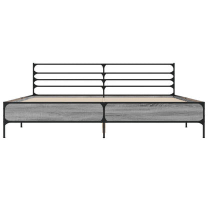 Bed Frame without Mattress Grey Sonoma 180x200 cm Super King