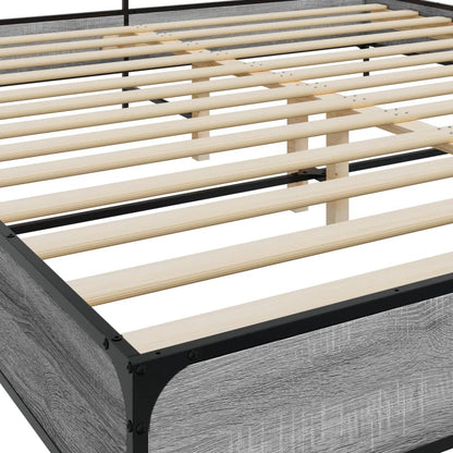 Bed Frame without Mattress Grey Sonoma 180x200 cm Super King