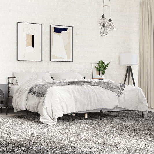 Bed Frame without Mattress Grey Sonoma 180x200 cm Super King