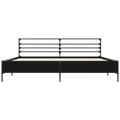 Bed Frame without Mattress Black 200x200 cm