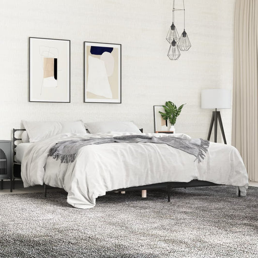 Bed Frame without Mattress Black 200x200 cm