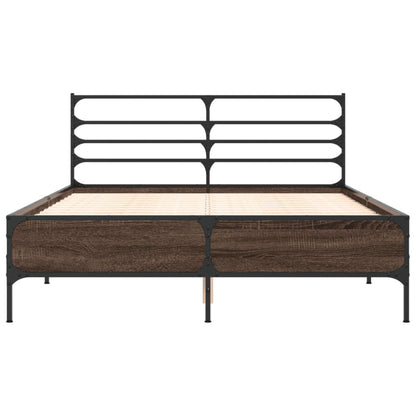 Bed Frame without Mattress Brown Oak 120x190 cm Small Double