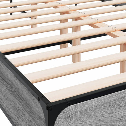 Bed Frame without Mattress Grey Sonoma 135x190 cm Double