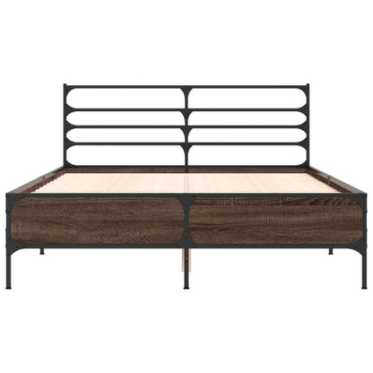 Bed Frame without Mattress Brown Oak 135x190 cm Double