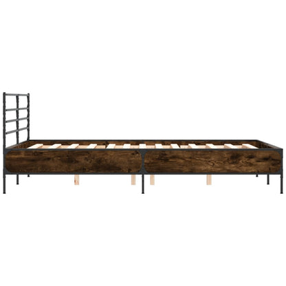 Bed Frame without Mattress Brown Oak 135x190 cm Double