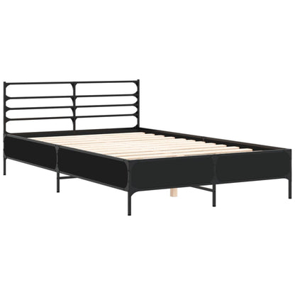 Bed Frame without Mattress Black 140x190 cm
