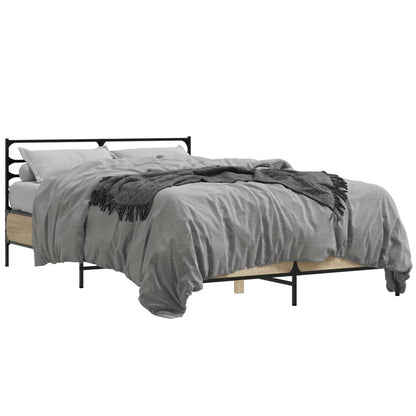 Bed Frame without Mattress Sonoma Oak 140x190 cm