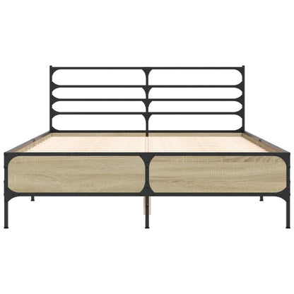 Bed Frame without Mattress Sonoma Oak 140x190 cm