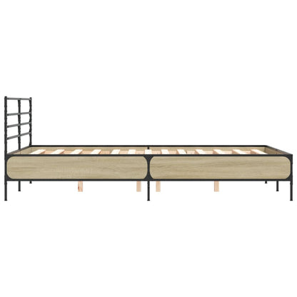 Bed Frame without Mattress Sonoma Oak 140x190 cm