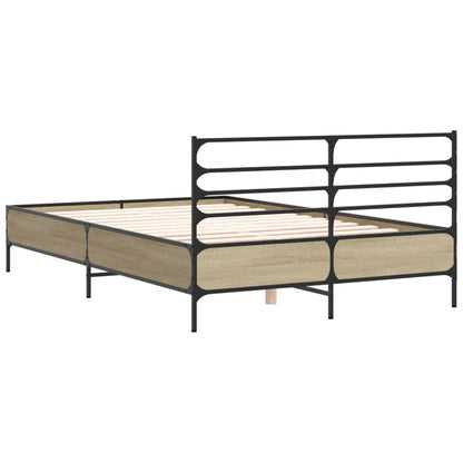 Bed Frame without Mattress Sonoma Oak 140x190 cm