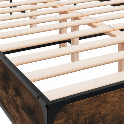 Bed Frame without Mattress Smoked Oak 140x190 cm