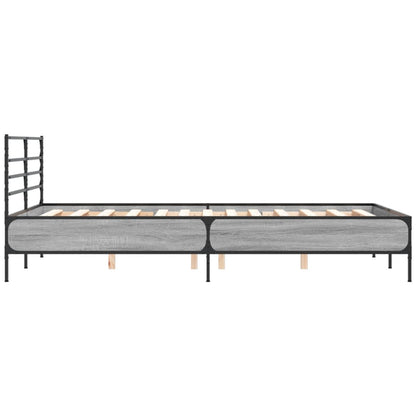 Bed Frame without Mattress Grey Sonoma 140x190 cm