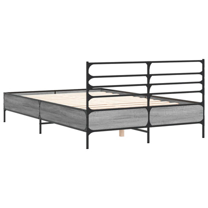 Bed Frame without Mattress Grey Sonoma 140x190 cm