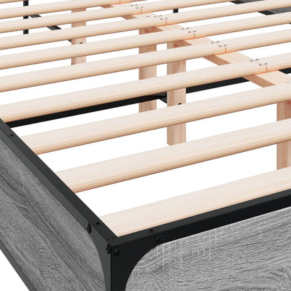 Bed Frame without Mattress Grey Sonoma 140x190 cm
