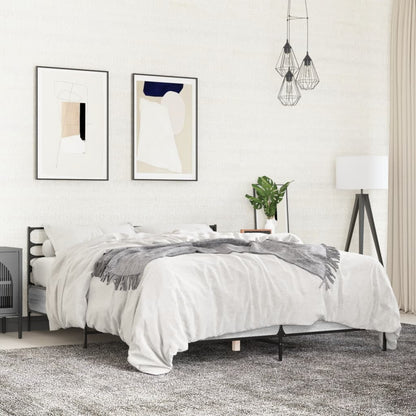 Bed Frame without Mattress Grey Sonoma 140x190 cm