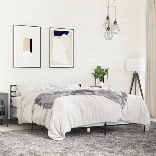 Bed Frame without Mattress Grey Sonoma 140x190 cm