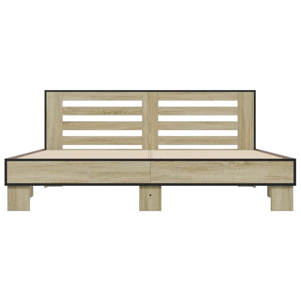 Bed Frame without Mattress Sonoma Oak 200x200 cm
