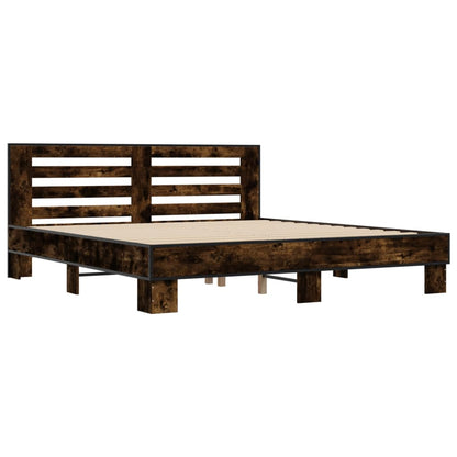 Bed Frame without Mattress Smoked Oak 200x200 cm