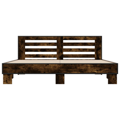 Bed Frame without Mattress Smoked Oak 200x200 cm
