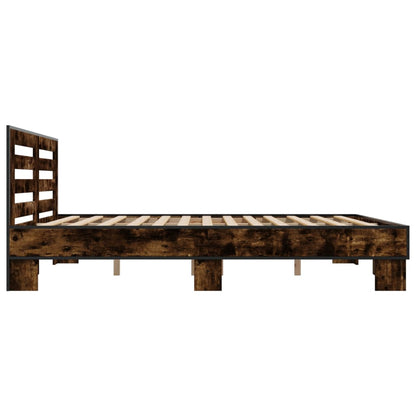 Bed Frame without Mattress Smoked Oak 200x200 cm