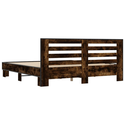 Bed Frame without Mattress Smoked Oak 200x200 cm