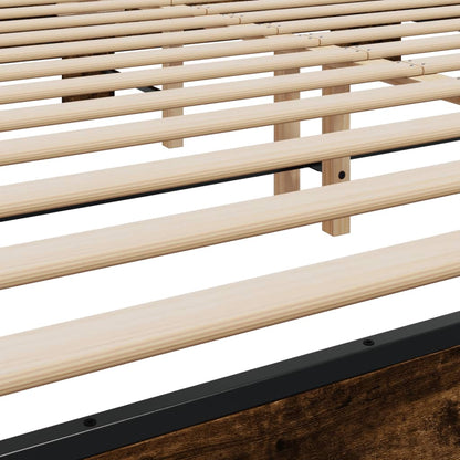 Bed Frame without Mattress Smoked Oak 200x200 cm