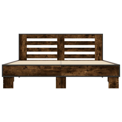 Bed Frame without Mattress Smoked Oak 150x200 cm King Size