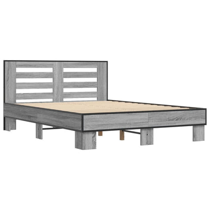 Bed Frame without Mattress Grey Sonoma 140x200 cm