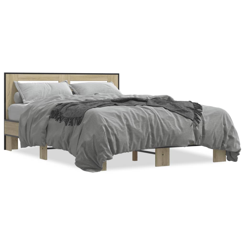 Bed Frame without Mattress Sonoma Oak 120x200 cm