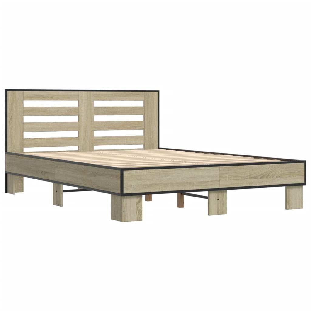 Bed Frame without Mattress Sonoma Oak 120x200 cm