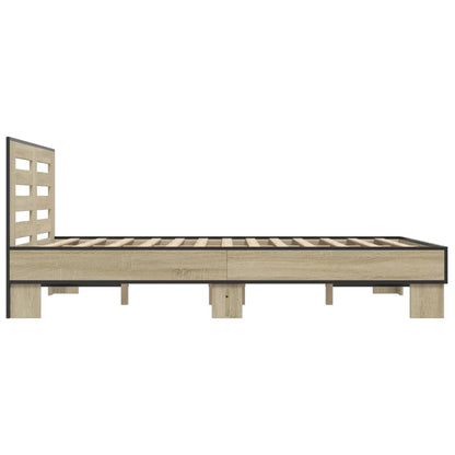 Bed Frame without Mattress Sonoma Oak 120x200 cm